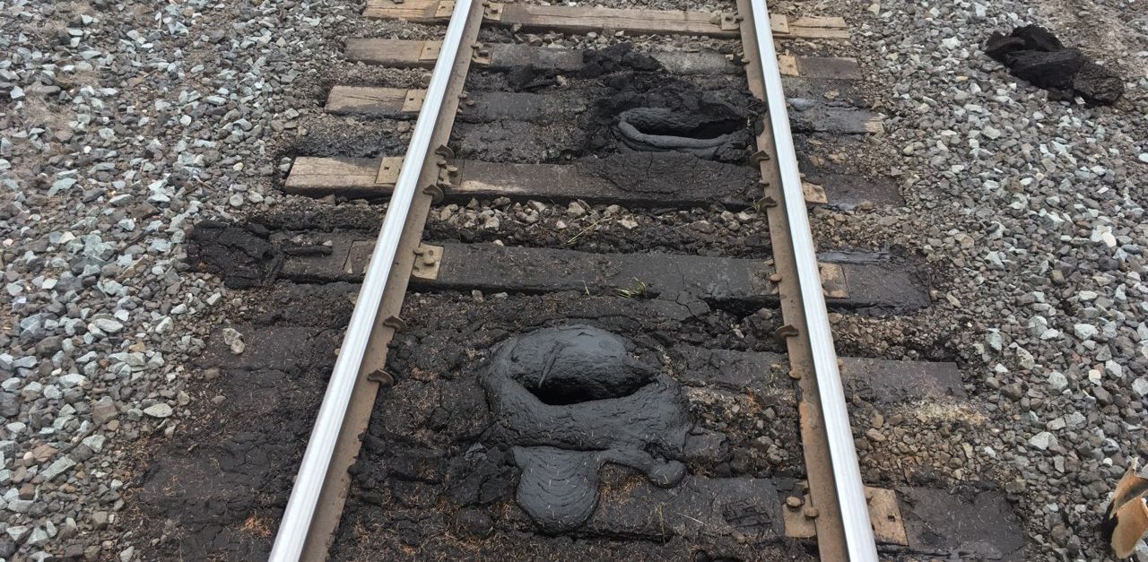 Peat Boil on Train track